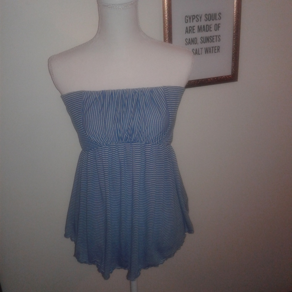 Free People | Striped tube top size S blue & white